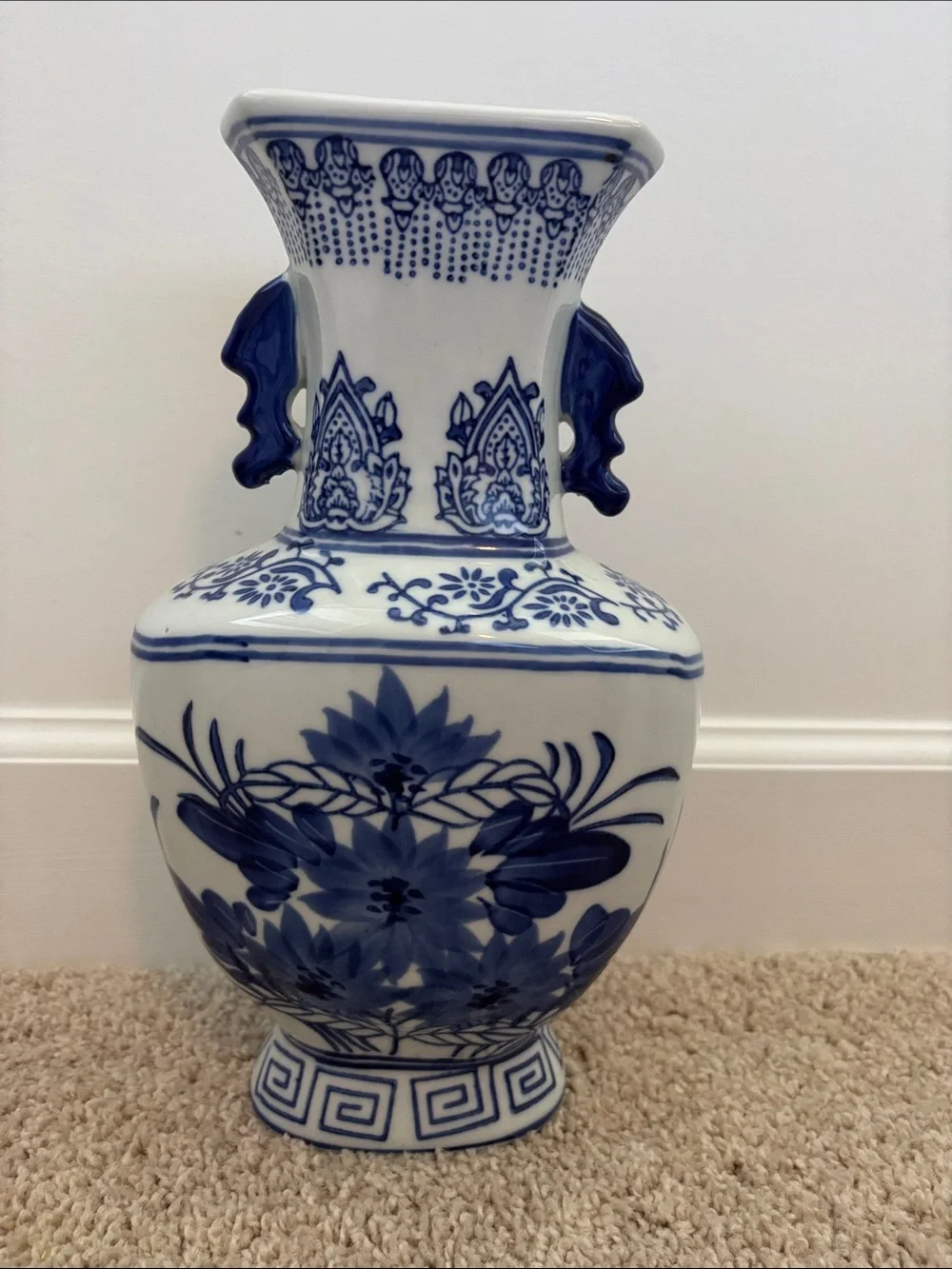 Blue and White Porcelain Decorative Vase - Chinoiserie